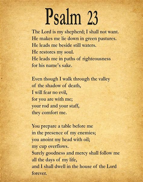 Printable Psalm 23
